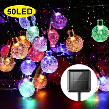 50 LEDs Solar String Lights Outdoor/Indoor Multi-Colored Waterproof Crystal Ball Fairy Lights for Garden Wedding Christmas Decor
50 LEDs Solar String Lights Outdoor/Indoor Multi-Colored Waterproof Crystal Ball Fairy Lights for Garden Wedding Christmas Decor