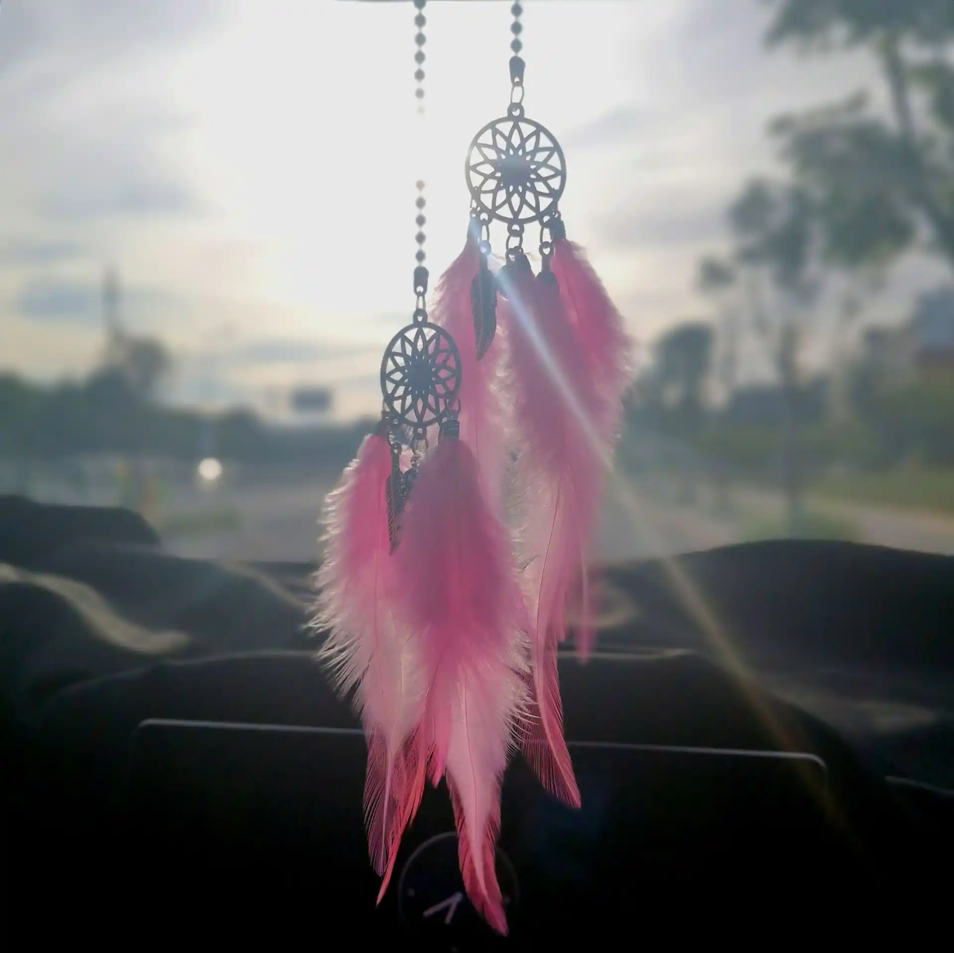 car mini dream catcher accessory interior for girls feather