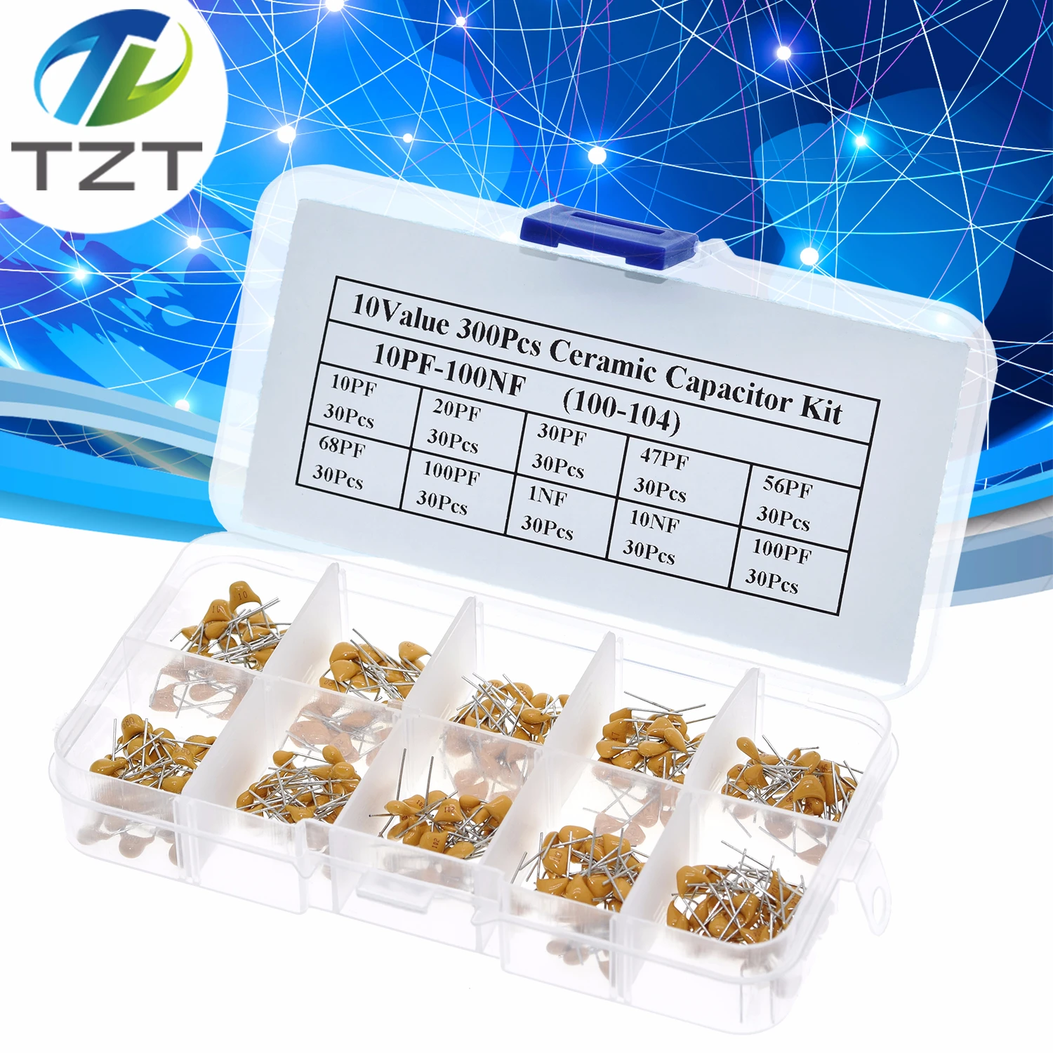 10Value*30pcs 10pf~10nF 50V 10pF 20pF 30pF 47pF 56pF 68pF 100pF 1nF 10nF 100nF monolithic Multilayer Ceramic Capacitor Kit box
10Value*30pcs 10pf~10nF 50V 10pF 20pF 30pF 47pF 56pF 68pF 100pF 1nF 10nF 100nF monolithic Multilayer Ceramic Capacitor Kit box