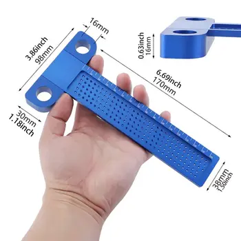 Woodworking T-type Ruler Hole Positioning Metric Measuring Wood Drilling Tool Blue
Woodworking T-type Ruler Hole Positioning Metric Measuring Wood Drilling Tool Blue