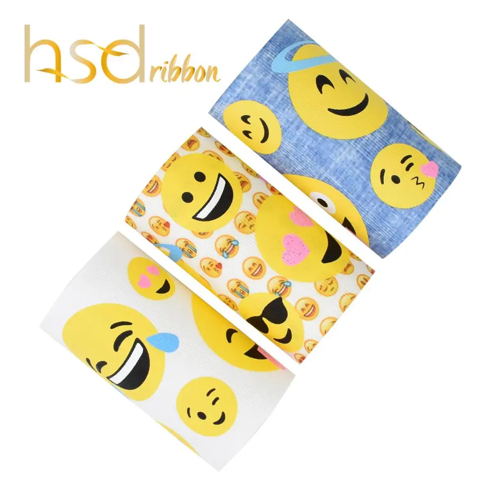 HSDRibbon 75mm 3inch hsd-design custom Emoji Pattern five colors and glitter printed on Grosgrain Ribbon
HSDRibbon 75mm 3inch hsd-design custom Emoji Pattern five colors and glitter printed on Grosgrain Ribbon