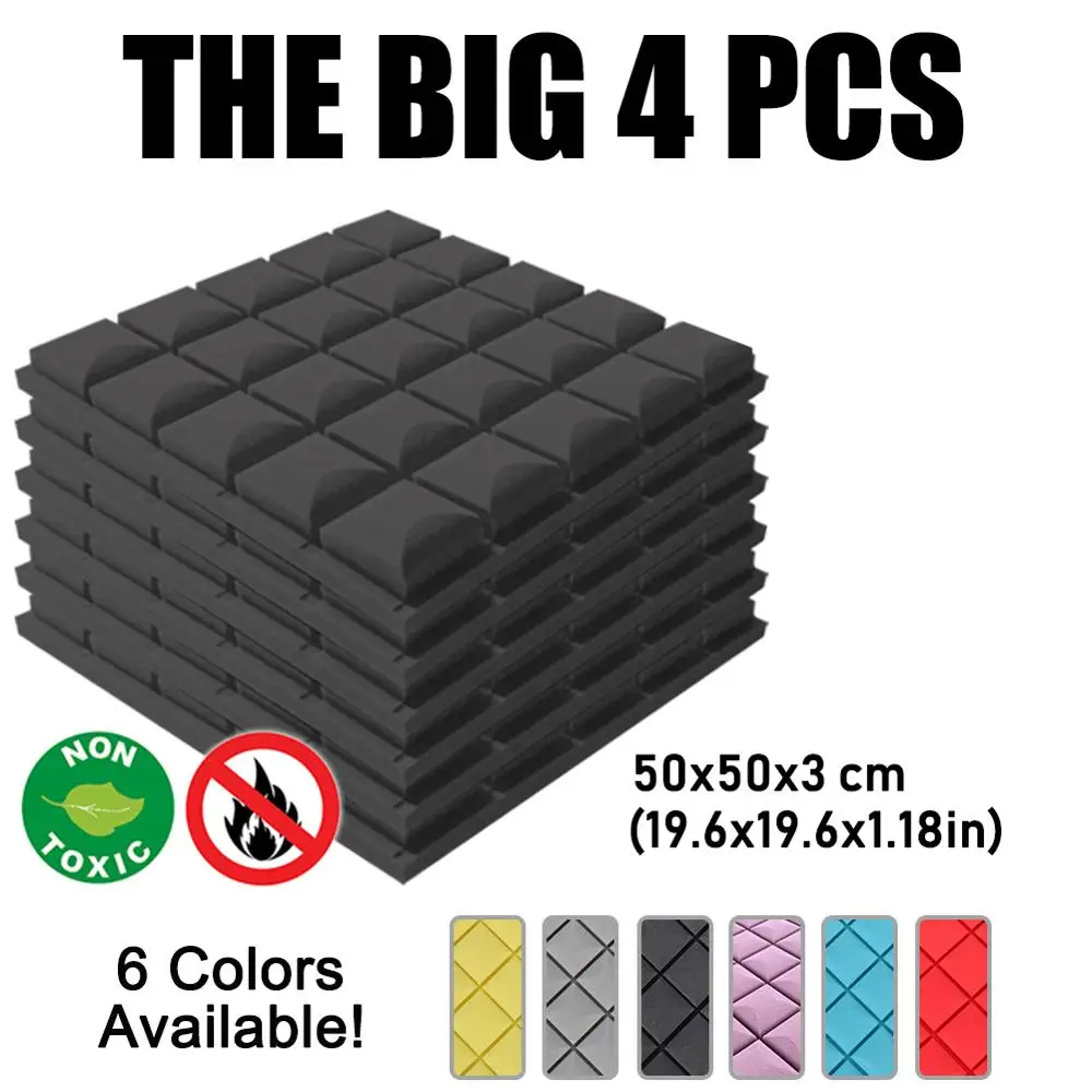 4pcs Soundproofing Foam Studio Acoustic Panels Studio Foam Wedges 19.6 x 19.6 x 1.9 inch Soundproof Absorption Treatment Panel
4pcs Soundproofing Foam Studio Acoustic Panels Studio Foam Wedges 19.6 x 19.6 x 1.9 inch Soundproof Absorption Treatment Panel