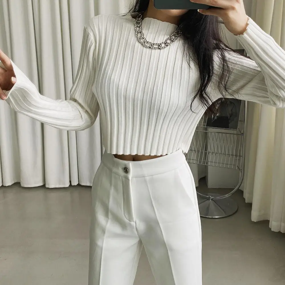 Clothes for Women 2020 Fall Soild Color Casual Long Sleeve Short Pullover Women Sweaters Korean Style Women Tops Jumper Femme
Clothes for Women 2020 Fall Soild Color Casual Long Sleeve Short Pullover Women Sweaters Korean Style Women Tops Jumper Femme