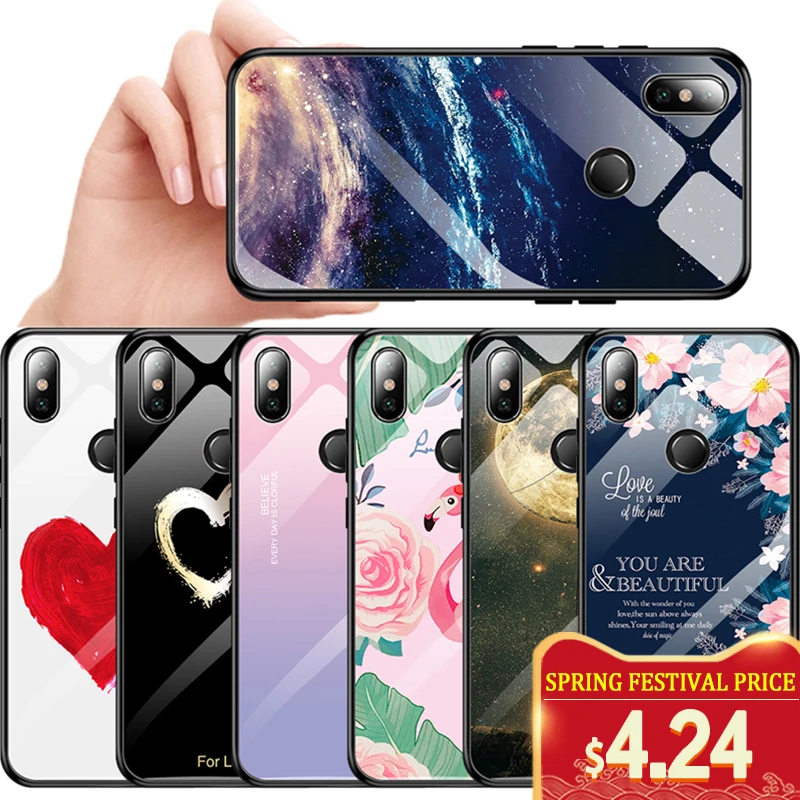 Tempered Glass Phone Case For Xiaomi Mi 8 Mi A2 Lite A1 9 9T Redmi 6 Pro 7 5 Plus Note 6 7 Pro 7 7A K20 Pocophone F1 Case Luxury