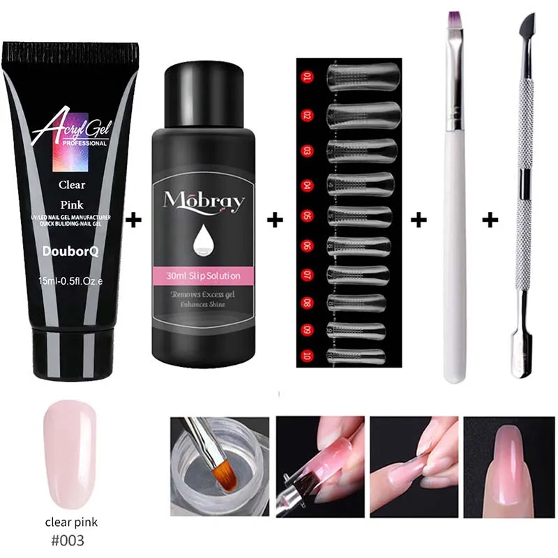 15ml Poly Nail Gel Extensions Gel French Nail Clear Camouflage Color Nail Tip Form Crystal UV Gel Slice Brush Nail kit
15ml Poly Nail Gel Extensions Gel French Nail Clear Camouflage Color Nail Tip Form Crystal UV Gel Slice Brush Nail kit