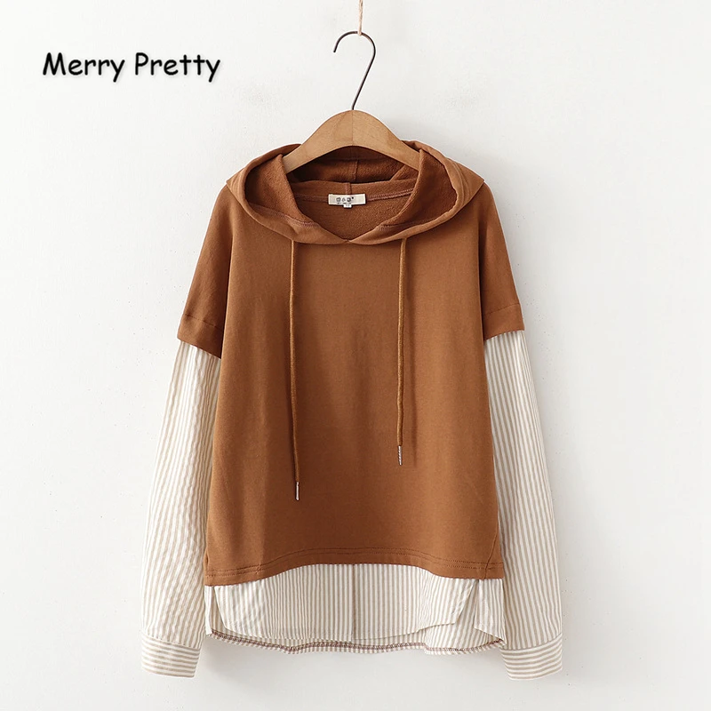 Merry Pretty Women's Striped Patchwork Hooded Sweatshirts 2019 Winter Long Sleeve Drawstring Hoodies For Femme Casual Pullovers
Merry Pretty Women's Striped Patchwork Hooded Sweatshirts 2019 Winter Long Sleeve Drawstring Hoodies For Femme Casual Pullovers