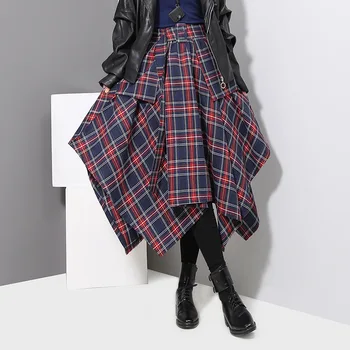 Spring Elegant Red And Blue Plaid Skirts Womens 2020 Ladies High Waist Irregular Midi Skirt With Sashes
Spring Elegant Red And Blue Plaid Skirts Womens 2020 Ladies High Waist Irregular Midi Skirt With Sashes