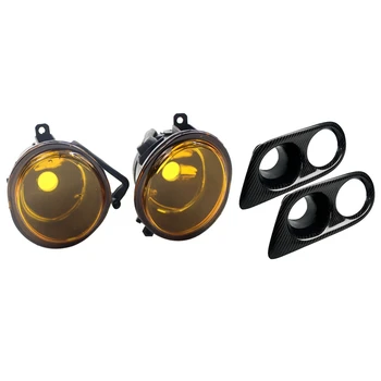 Yellow Lens Pair Bumper Fog Light Lamp Replacement with Real Carbon Fog Light Cover Surrounds Air Duct
Yellow Lens Pair Bumper Fog Light Lamp Replacement with Real Carbon Fog Light Cover Surrounds Air Duct