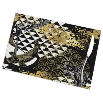 6 Pcs Placemat Japanese Koi Fish Wave Water Circles Fabric Table Mats Tableware Kitchen Tool Table Mats
6 Pcs Placemat Japanese Koi Fish Wave Water Circles Fabric Table Mats Tableware Kitchen Tool Table Mats