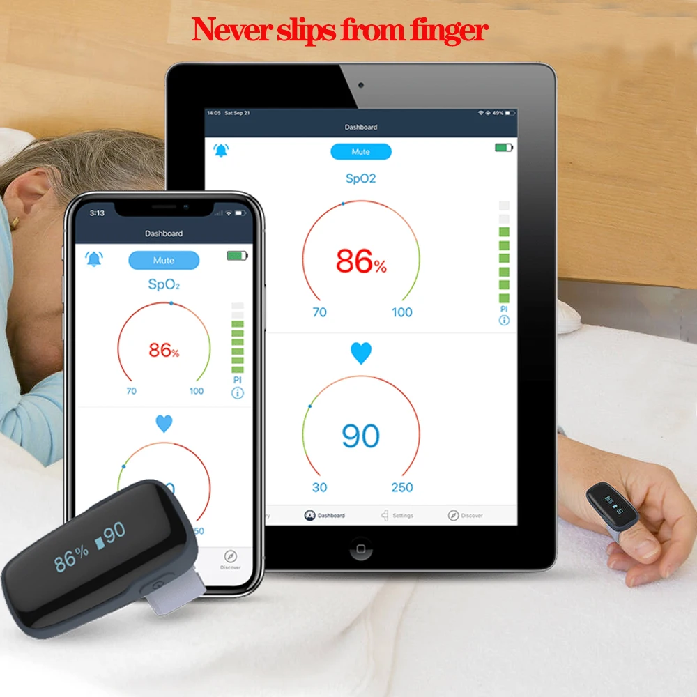 Bluetooth Wearable Ring Oximeter anti snoring oximetro de dedo Sleep Continuous Monitoring Audible Alarm data record
Bluetooth Wearable Ring Oximeter anti snoring oximetro de dedo Sleep Continuous Monitoring Audible Alarm data record