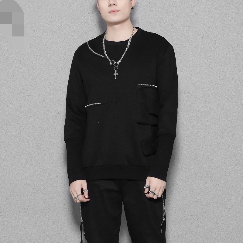 Men's Long Sleeve T-Shirt Spring And Autumn New Dark British Style Chain Personality Decoration Zipper Design Fashion T-Shirt
Men's Long Sleeve T-Shirt Spring And Autumn New Dark British Style Chain Personality Decoration Zipper Design Fashion T-Shirt