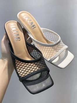 Women Sandals Slippers Casual Ladies Pumps Hollow Air Mesh Sexy Party Slides Slip On Mules Shoes Woman Thin High Heels Size 39 
Women Sandals Slippers Casual Ladies Pumps Hollow Air Mesh Sexy Party Slides Slip On Mules Shoes Woman Thin High Heels Size 39