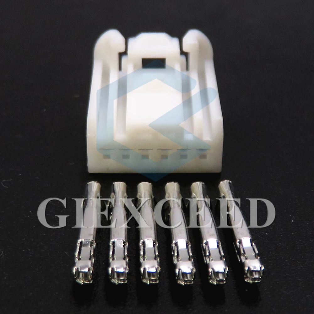 

2 Sets 6 Pin 0.6 Series Automobile Wiring Socket White Miniature Cable Unsealed Electrical Connector