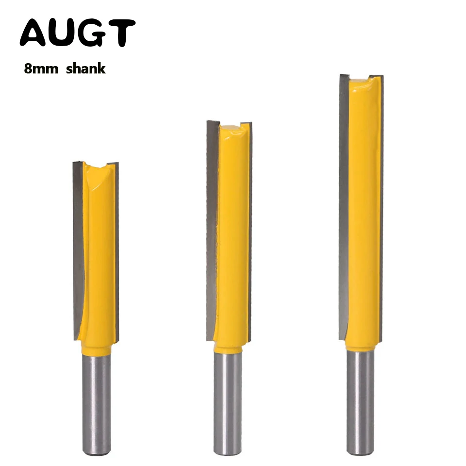 AUGT 8mm 6.35mm Shank Wood Miiling Cutter 2 Fute Straight Bit Woodworking Tools Router Bit For Wood Tungsten Carbide Endmill
AUGT 8mm 6.35mm Shank Wood Miiling Cutter 2 Fute Straight Bit Woodworking Tools Router Bit For Wood Tungsten Carbide Endmill