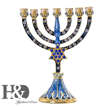 H&D Hanukkah Menorah Hand Painted Enamel Candelabra Embellished Chanukah Menorah Temple Hexagonal Star of David Candlesticks 7 Branch Candle Holder Home Party Decoration Holy Land Gift
H&D Hanukkah Menorah Hand Painted Enamel Candelabra Embellished Chanukah Menorah Temple Hexagonal Star of David Candlesticks 7 Branch Candle Holder Home Party Decoration Holy Land Gift