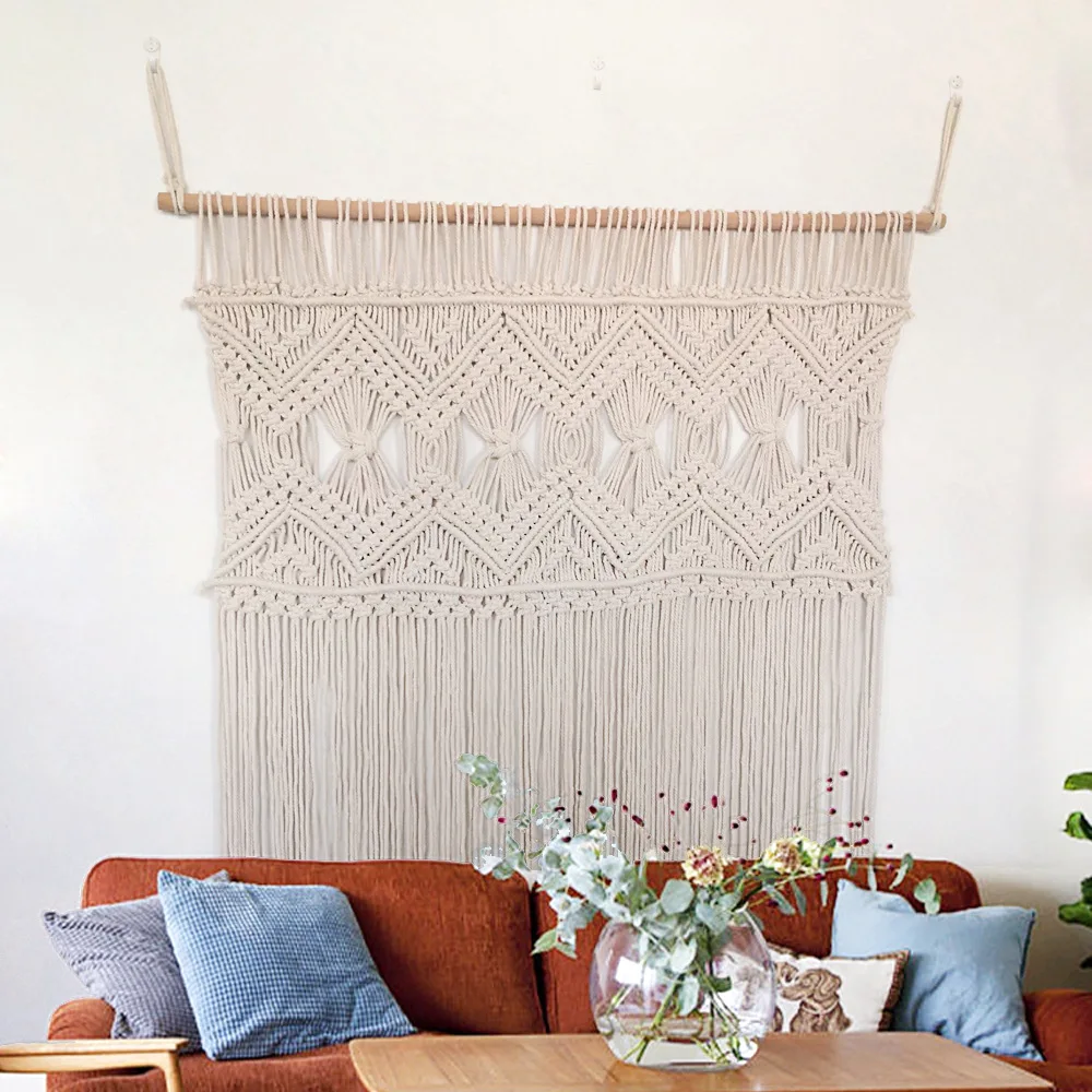 100x110cm Hand-woven Big Hanging Tassel Tapestry Sofa Background Nordic Art Wall Hanging Tapestries for Living Room Home Decor
100x110cm Hand-woven Big Hanging Tassel Tapestry Sofa Background Nordic Art Wall Hanging Tapestries for Living Room Home Decor