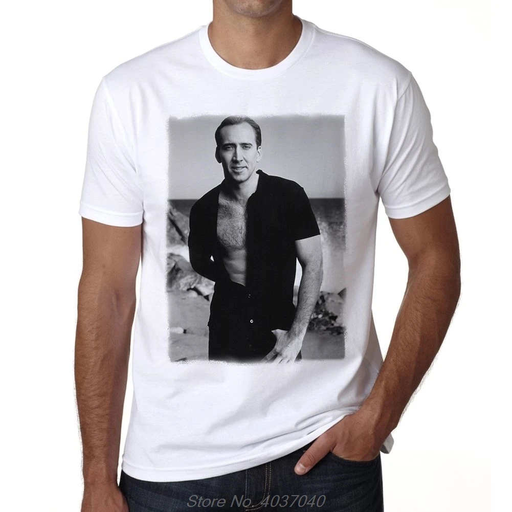 Фото Nicolas Cage 1 футболка Herren Модная хлопковая Футболка хорошего качества брендовая