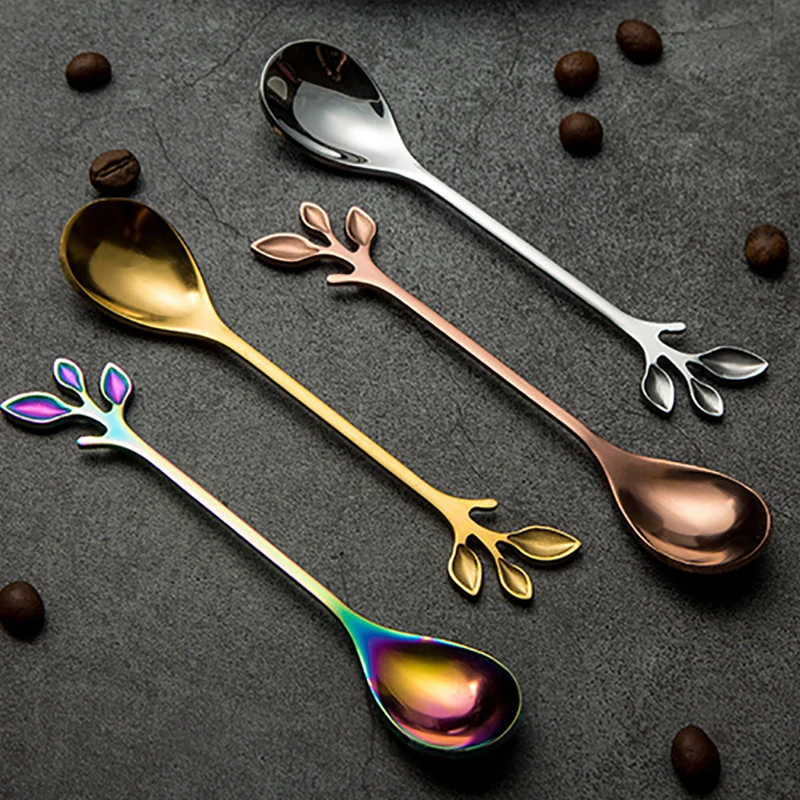 Stainless Steel Small Spoon Fork Leaves Dessert Fork Spoon Creative Coffee Spoon Household Fruit Fork Ice Cream Spoon 304
Stainless Steel Small Spoon Fork Leaves Dessert Fork Spoon Creative Coffee Spoon Household Fruit Fork Ice Cream Spoon 304