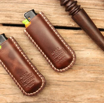 Handmade Genuine Leather Windproof Cigarette Lighter Bag Small Box Case For one-time Lighter Super Match Cover Men Box Holder
Handmade Genuine Leather Windproof Cigarette Lighter Bag Small Box Case For one-time Lighter Super Match Cover Men Box Holder