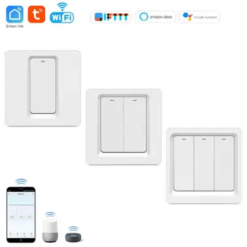 Switch Smart Push Button Switch Panel Wall Interruptor 1/2/3 Gang Wifi Light Switch US/EU Standard Voice Control Switch
Switch Smart Push Button Switch Panel Wall Interruptor 1/2/3 Gang Wifi Light Switch US/EU Standard Voice Control Switch