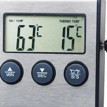 Digital Kitchen Thermometer LCD Display Long Probe Alarm for Grill Oven Food Y98E
Digital Kitchen Thermometer LCD Display Long Probe Alarm for Grill Oven Food Y98E