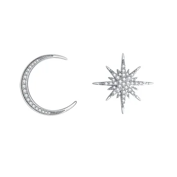 Trendy Silver color Star Moon Stud Earrings Pave Cz Small Crystal Rose Gold Earrings For Women charm Jewelry E-h0380
Trendy Silver color Star Moon Stud Earrings Pave Cz Small Crystal Rose Gold Earrings For Women charm Jewelry E-h0380