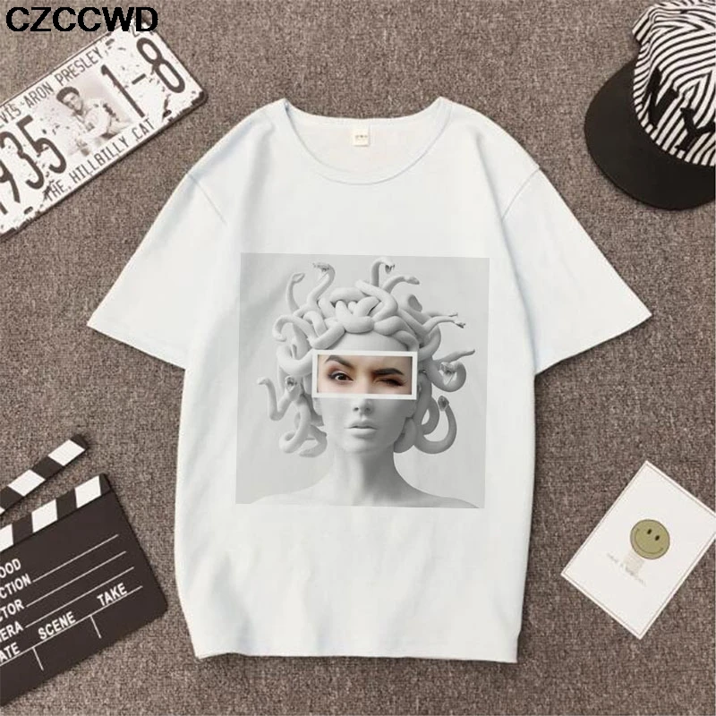 Poleras-Mujer-De-Moda-2019-Summer-T-Shirt-Women-Medusa-Print-Vogue-Harajuku-Tshirt-Plus-Size