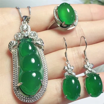 JADERY ANNIVERSARY GIFTS NATURAL GREEN CHALCEDONY JADE JEWELRY SETS FOR WOMEN SILVER 925 JEWELRY NECKLACE/EARRINGS/RING 2019 NEW
JADERY ANNIVERSARY GIFTS NATURAL GREEN CHALCEDONY JADE JEWELRY SETS FOR WOMEN SILVER 925 JEWELRY NECKLACE/EARRINGS/RING 2019 NEW