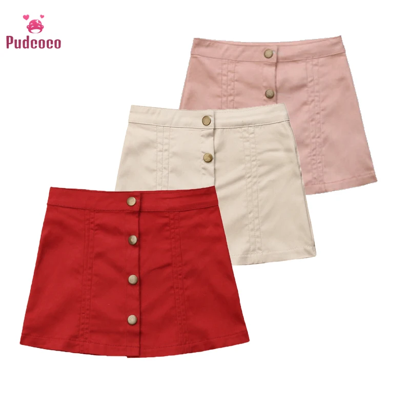 Юбка Pudcoco для маленьких девочек зимняя однотонная трапециевидная мини юбка