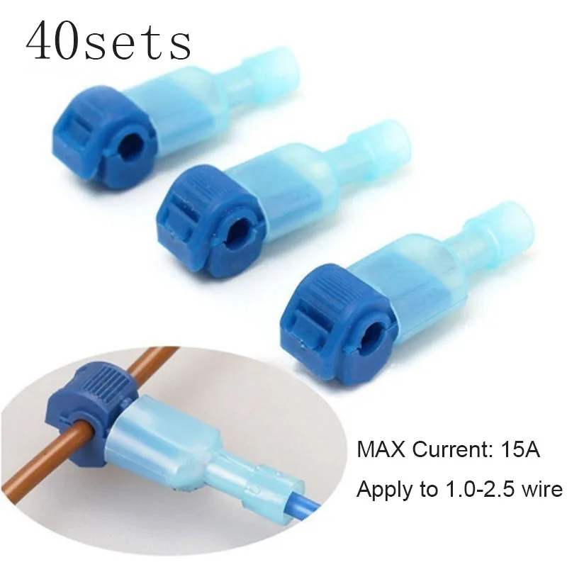 40sets Quick Electrical Cable Connectors Snap Splice Lock Wire Terminals Crimp T-type flexible wire terminal
40sets Quick Electrical Cable Connectors Snap Splice Lock Wire Terminals Crimp T-type flexible wire terminal