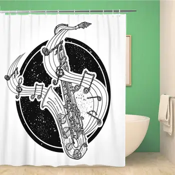 Bathroom Shower Curtain Saxophone Music Notes Bathroom Polyester Fabric Bath Curtain With Hooks Mildew Resistant Waterproof
Bathroom Shower Curtain Saxophone Music Notes Bathroom Polyester Fabric Bath Curtain With Hooks Mildew Resistant Waterproof