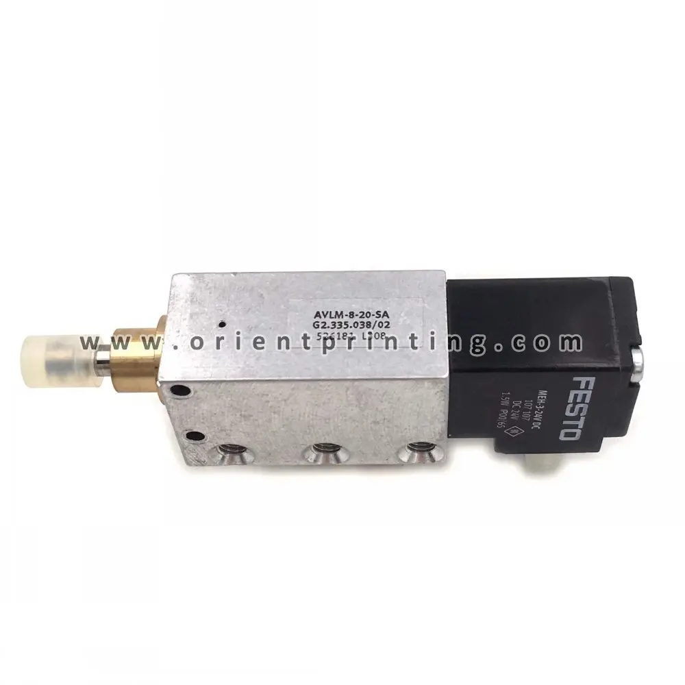 Оригинальный новый цилиндр/клапан G2.335.038 для Heidelberg SM74 PM74 SM52 SX52 пневматическая система передняя установочная защита G2.335.038/02
Оригинальный новый цилиндр/клапан G2.335.038 для Heidelberg SM74 PM74 SM52 SX52 пневматическая система передняя установочная защита G2.335.038/02