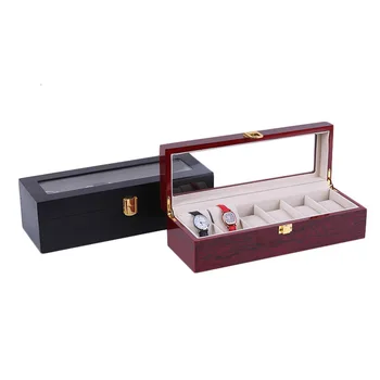 6 Grid spaces Watch Box High Quality black red baking finish wood watch display cases luxury Jewelry Organizer Storage
6 Grid spaces Watch Box High Quality black red baking finish wood watch display cases luxury Jewelry Organizer Storage