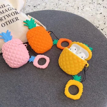 Silicone Case for Apple Airpods Cute Cartoon Cover for Air Pods Case Fruit Pineapple Cover for Earpods Case Ring Strap 
Silicone Case for Apple Airpods Cute Cartoon Cover for Air Pods Case Fruit Pineapple Cover for Earpods Case Ring Strap