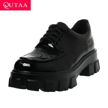 QUTAA 2020 Patent Leather PU Fashion Platform Lace Up Women Single Shoes Square Heel All Match Antiskid Ladies Pumps Size 34-39
QUTAA 2020 Patent Leather PU Fashion Platform Lace Up Women Single Shoes Square Heel All Match Antiskid Ladies Pumps Size 34-39