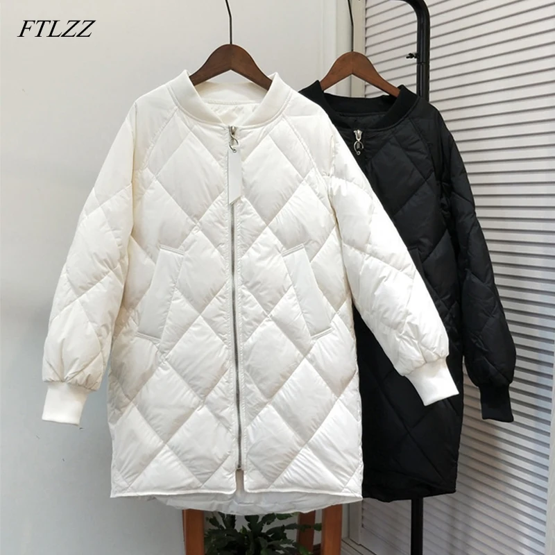 FTLZZ Winter Baseball Uniform Long Down Jackets Womens Ultra Light White Duck Down Coat Female Warm Parkas Bomber Outwear
FTLZZ Winter Baseball Uniform Long Down Jackets Womens Ultra Light White Duck Down Coat Female Warm Parkas Bomber Outwear