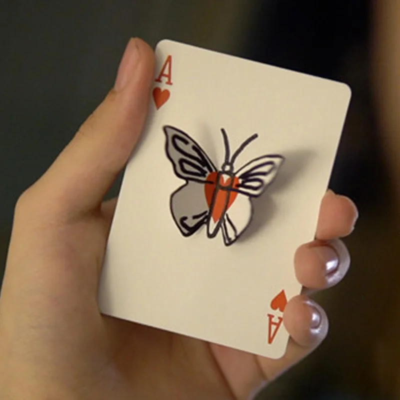 

The Butterfly Effect Magic Tricks Card Change to Butterfly Appearing Close Up Street Illusion Gimmick Mentalism Puzzle Toy Magia
