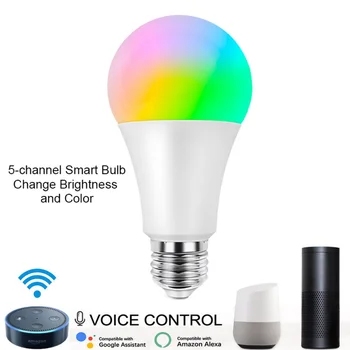 Dimmable Wifi LED Light Bulb E27 LED Lamp 7W/9W RGB Light Bulb App Operate for Alexa/Google Home Smart Lamp Night Light
Dimmable Wifi LED Light Bulb E27 LED Lamp 7W/9W RGB Light Bulb App Operate for Alexa/Google Home Smart Lamp Night Light