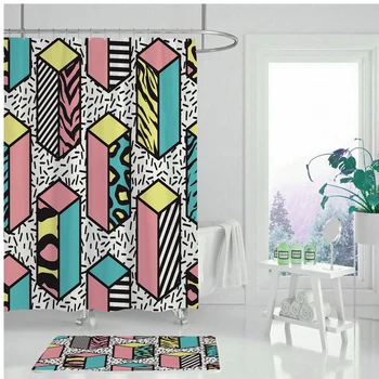 Classic geometric pattern shower curtain bathroom curtain fabric waterproof polyester
Classic geometric pattern shower curtain bathroom curtain fabric waterproof polyester