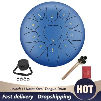 10 Inch 11 Notes Steel Tongue Drum Hand Tankdrum With Mallets Note Sticks With Finger Cots Yoga Meditation Relax Drum Kit
10 Inch 11 Notes Steel Tongue Drum Hand Tankdrum With Mallets Note Sticks With Finger Cots Yoga Meditation Relax Drum Kit