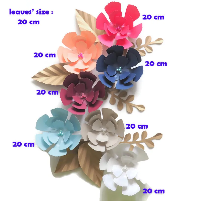 

DIY Giant Paper Flowers Backdrop Artificial Handmade Paper Flower 7PCS+Leaves 7PCS Wedding & Party Deco Home Decoration Video