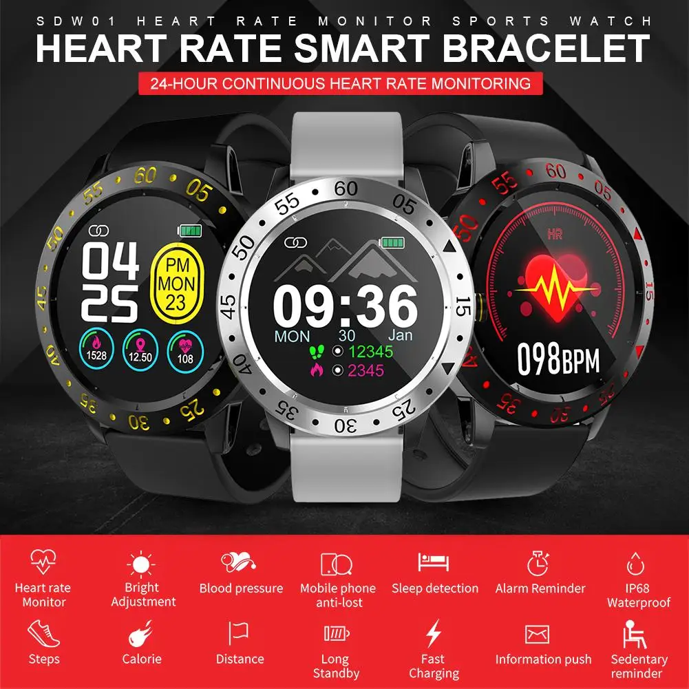 SDW01 Waterproof Smart Watch Heart Rate Blood Pressure Monitoring Watch Call Reminder Sports Fitness Smartwatch For Men & Women
SDW01 Waterproof Smart Watch Heart Rate Blood Pressure Monitoring Watch Call Reminder Sports Fitness Smartwatch For Men & Women
