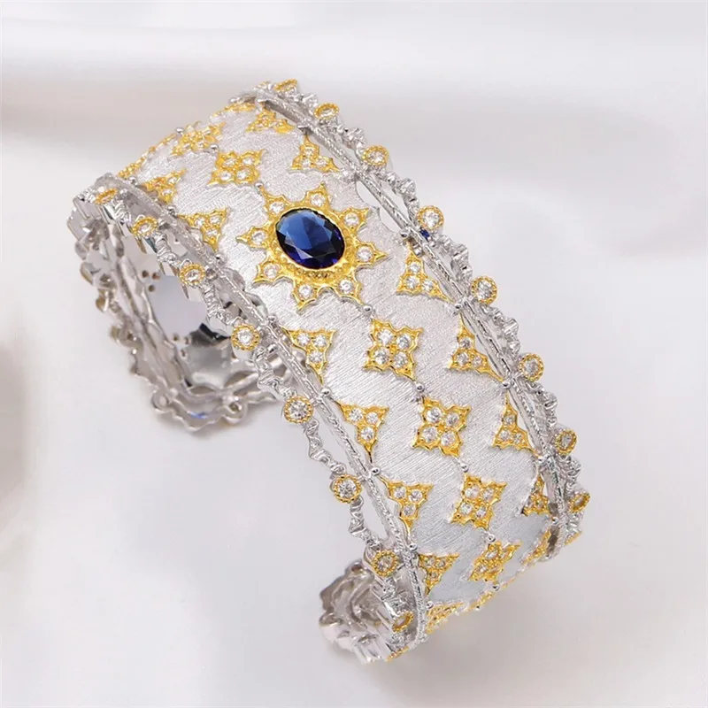 CMajor S925 Sterling Silver Fine Jewelry Delicate Elegant Temperament Geometric Wide Cuff Bangles for Women Valentine's Day Gift
CMajor S925 Sterling Silver Fine Jewelry Delicate Elegant Temperament Geometric Wide Cuff Bangles for Women Valentine's Day Gift