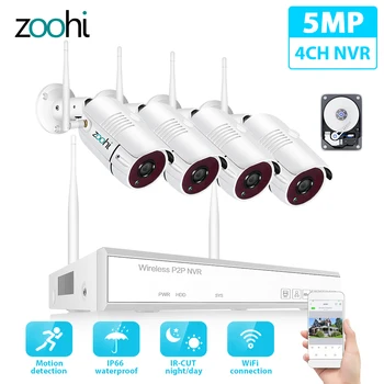 Zoohi Wireless Surveillance System Kit 1920P 5MP HD WIFI Camera Home Security Camera System Night Vision Video Surveillance Kit
Zoohi Wireless Surveillance System Kit 1920P 5MP HD WIFI Camera Home Security Camera System Night Vision Video Surveillance Kit
