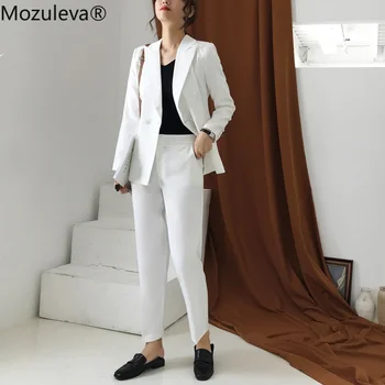 Mozuleva Office Ladies White Pant Suits Women Double-breasted Blazer Jacket & High Waist Pants 2019 Female Workwear 2 Pieces Set 
Mozuleva Office Ladies White Pant Suits Women Double-breasted Blazer Jacket & High Waist Pants 2019 Female Workwear 2 Pieces Set