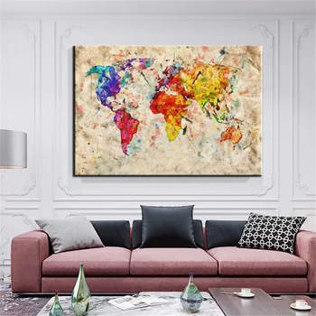 Wall Pictures for Living Room Home Decor No Frame Abstract World Map Canvas Painting Print Poster Wall Art Vintage Poster 
Wall Pictures for Living Room Home Decor No Frame Abstract World Map Canvas Painting Print Poster Wall Art Vintage Poster
