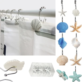 12 Pcs Creative Seashell Conch Decorative Shower Curtain Hooks Rod Decor for Bathroom Livingroom Kitchen Study Room
12 Pcs Creative Seashell Conch Decorative Shower Curtain Hooks Rod Decor for Bathroom Livingroom Kitchen Study Room
