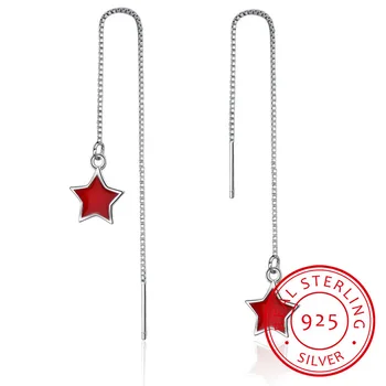 Real. 925 Sterling Silver Pull Through Red Star Threader Earrings Long Tassels Sterling-silver-jewelry
Real. 925 Sterling Silver Pull Through Red Star Threader Earrings Long Tassels Sterling-silver-jewelry