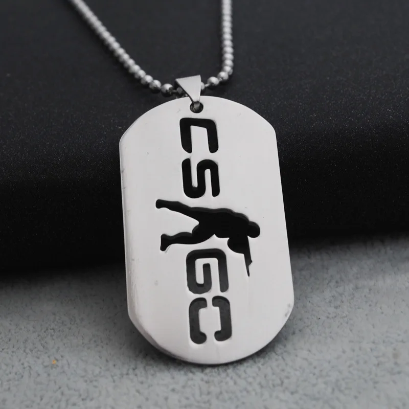 Кулон из нержавеющей стали CSGO для игр s собачья бирка полые буквы панк ожерелье