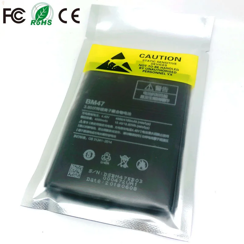 BM47 Rechargeable Battery For Xiaomi Mi Redmi 3 / 3S / 3X / 3 Pro / 4X Hongmi Redrice 3Pro Phone Replacement battery
BM47 Rechargeable Battery For Xiaomi Mi Redmi 3 / 3S / 3X / 3 Pro / 4X Hongmi Redrice 3Pro Phone Replacement battery